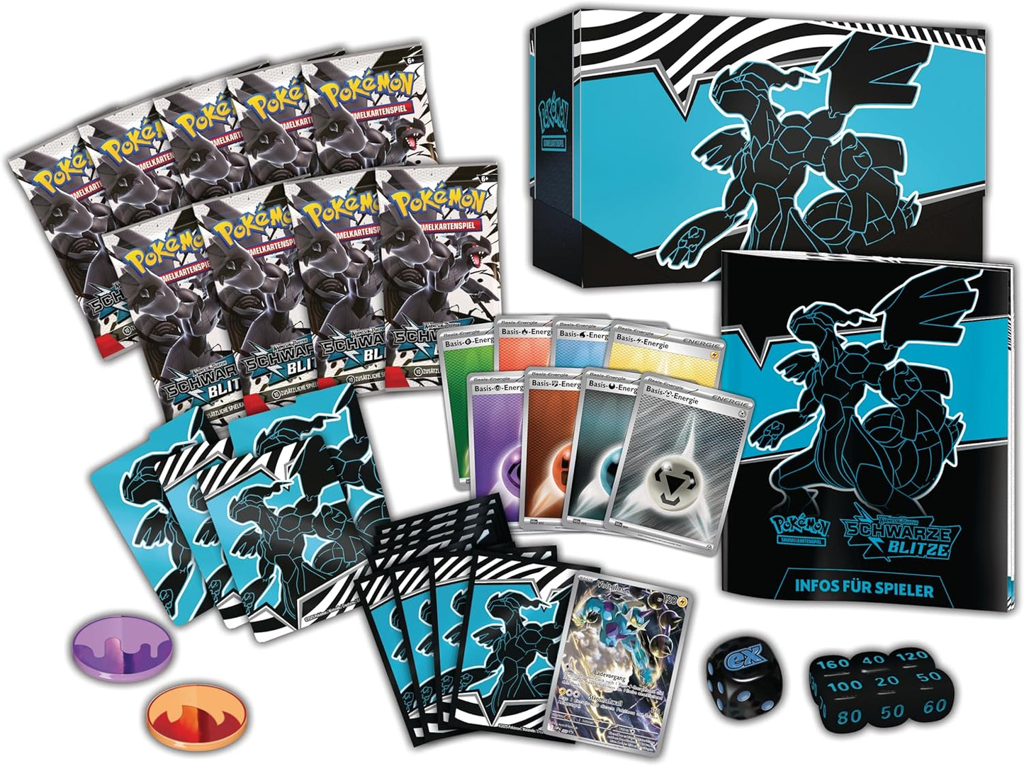 Pokémon-Sammelkartenspiel: Top-Trainer-Box Karmesin & Purpur – Schwarze Blitze