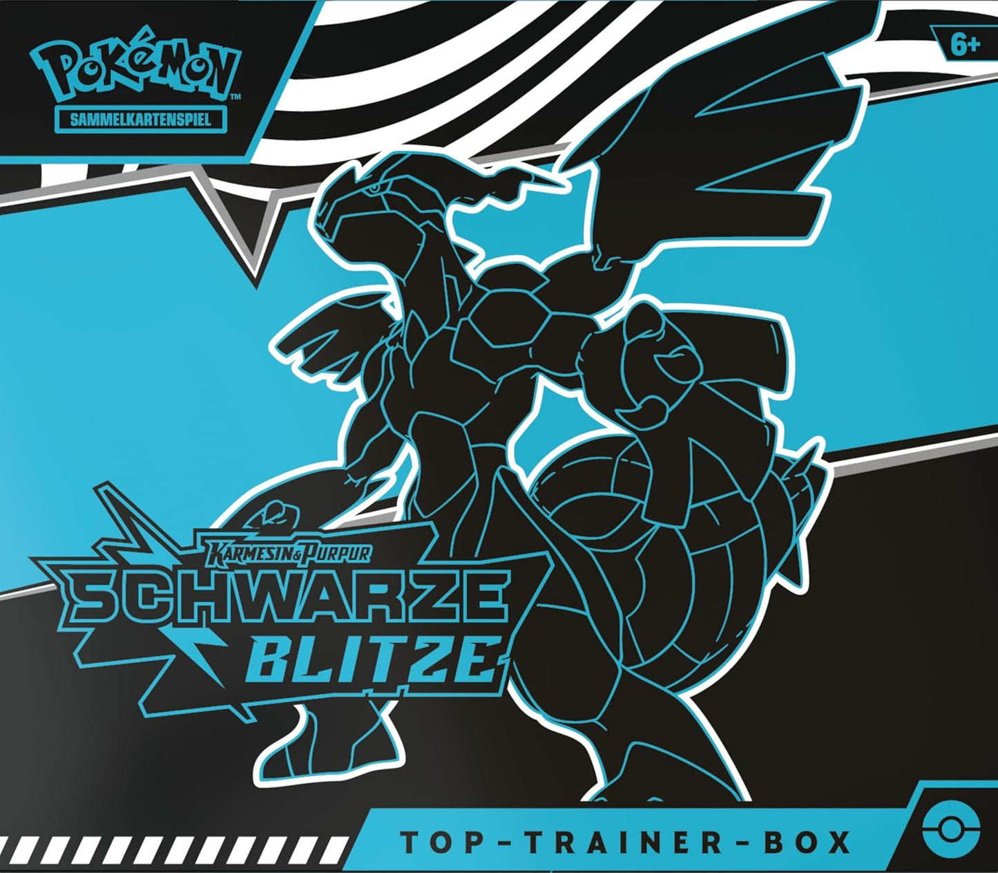Pokémon-Sammelkartenspiel: Top-Trainer-Box Karmesin & Purpur – Schwarze Blitze