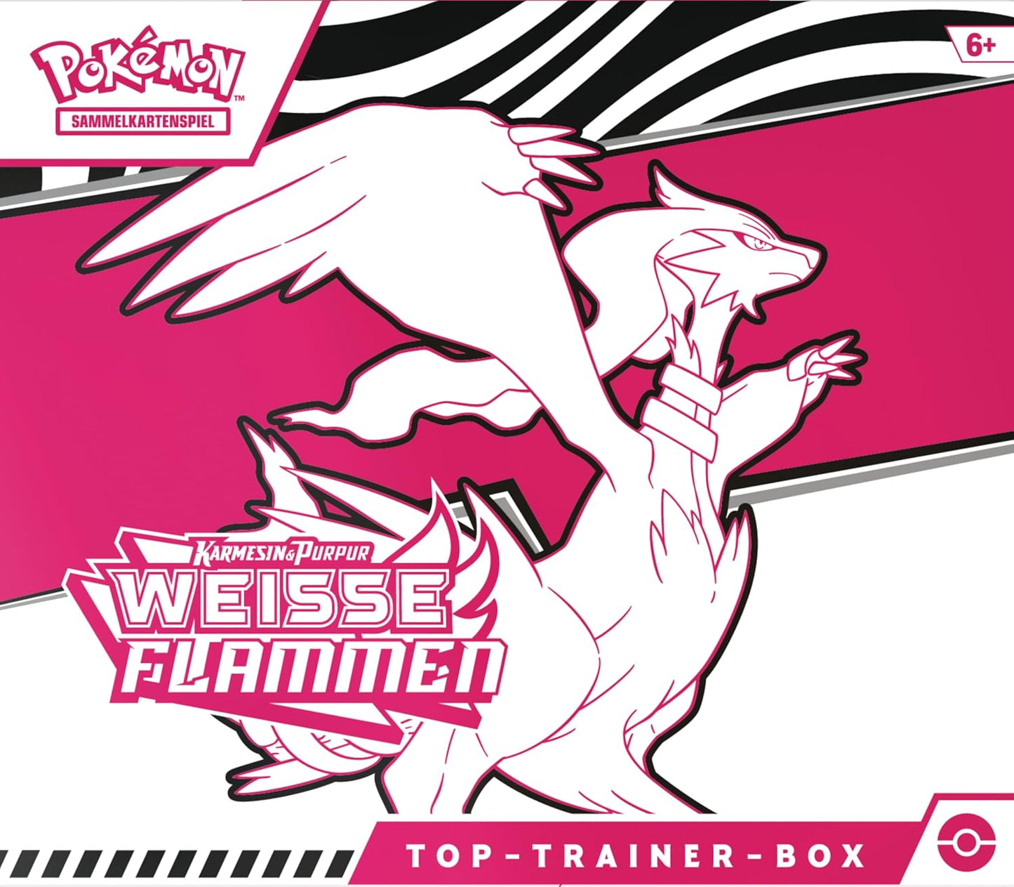 Pokémon-Sammelkartenspiel: Top-Trainer-Box Karmesin & Purpur – Weiße Flammen