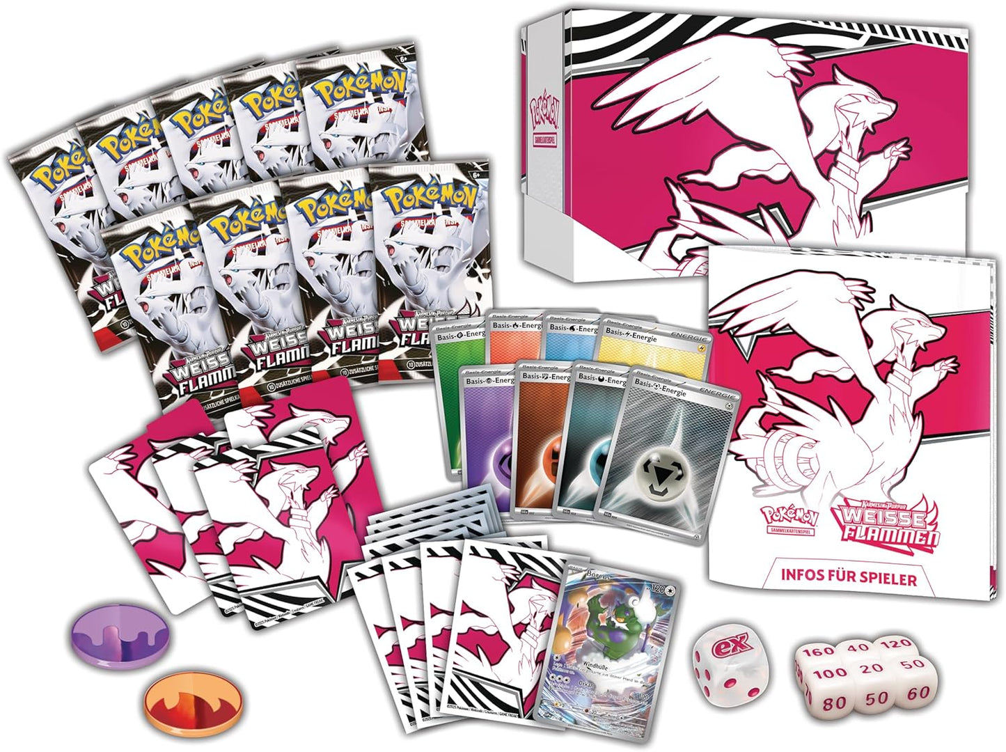 Pokémon-Sammelkartenspiel: Top-Trainer-Box Karmesin & Purpur – Weiße Flammen
